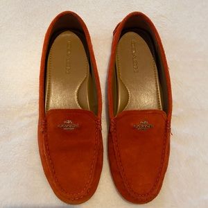 Coach Suede driving moccasins, red size 10